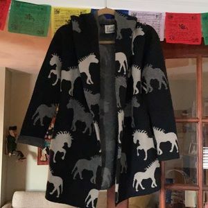 Anthropologie Horses Sweater Coat